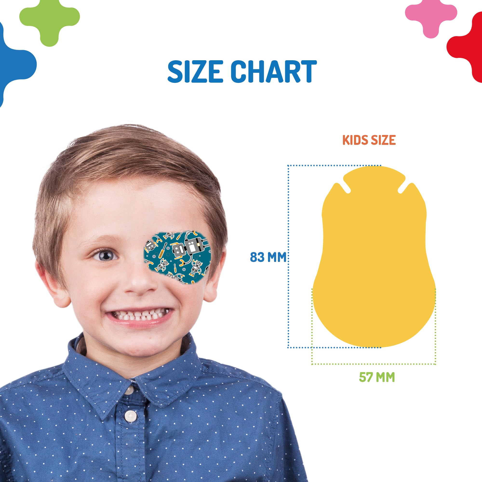 Opthopatch Adesivos oculares para crianças com adesivo de silicone
