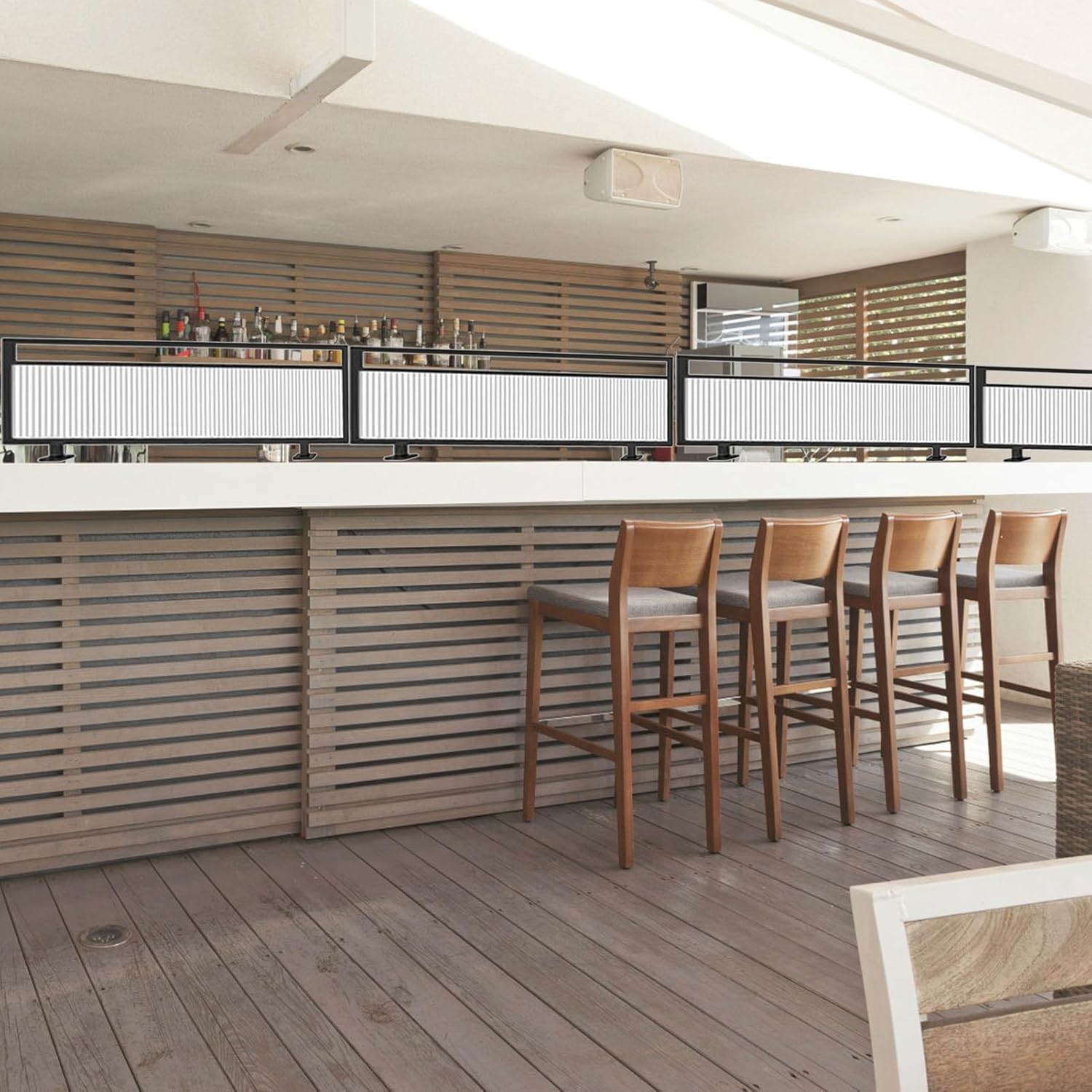 Customizable Matte Tempered Glass Room Divider - Stylish Partition for Dining Areas, Restaurants, Offices & Cafés (Black, 19.7x35.4in) - Enhance Privacy & Decor