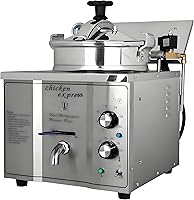 Vista 7 de Freidora eléctrica a presión de 16 litros, freidora de pollo de alta presión de 110 V con características de seguridad, freidora de encimera