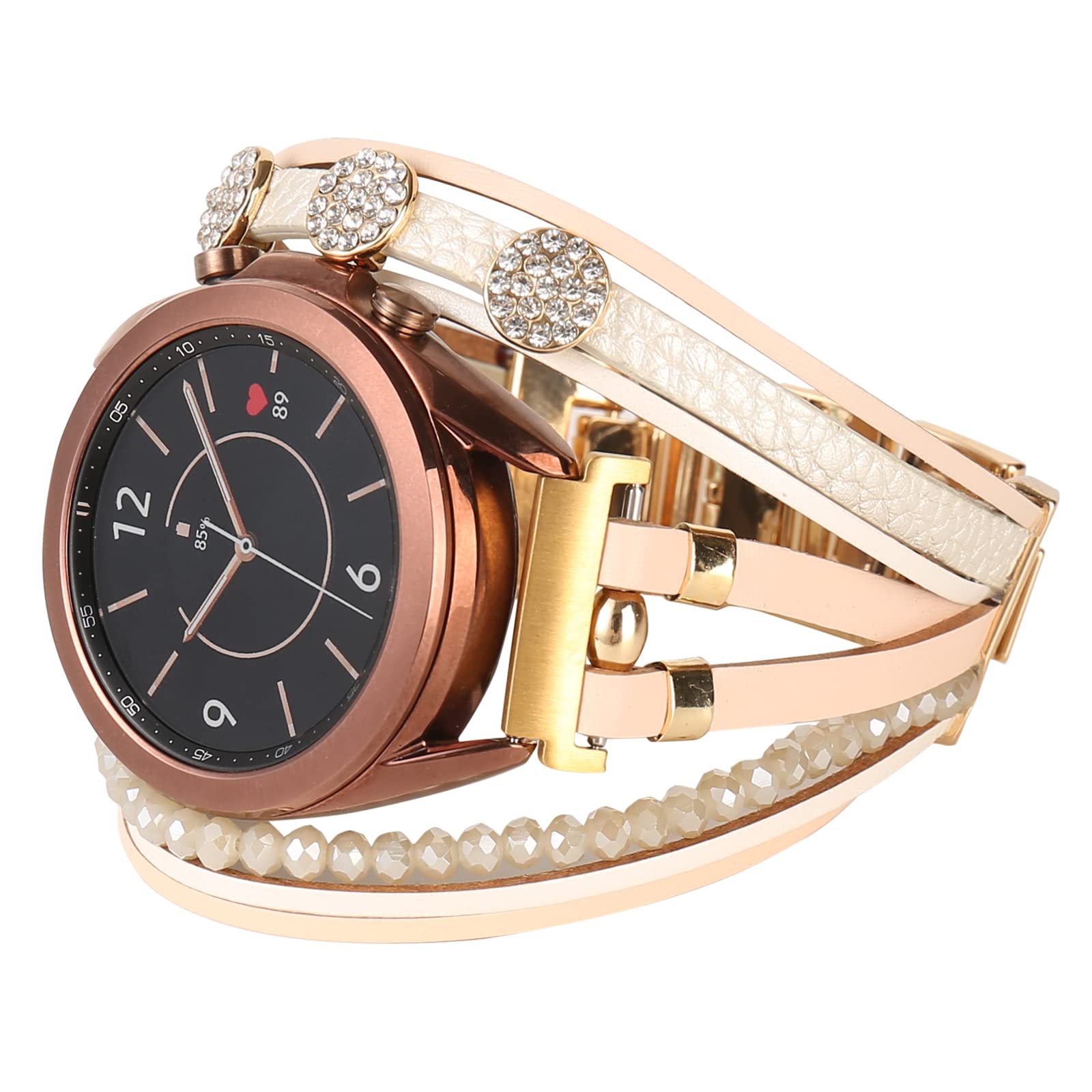 KONAFEI Armband Kompatibel mit Samsung Galaxy Watch 7/FE/6/5/4/3/Active 2 40mm 44mm/5 Pro 45mm/6&4 Classic 43/47mm/42/46mm/3 41mm, 20mm Lederarmband mit Metallschließe
