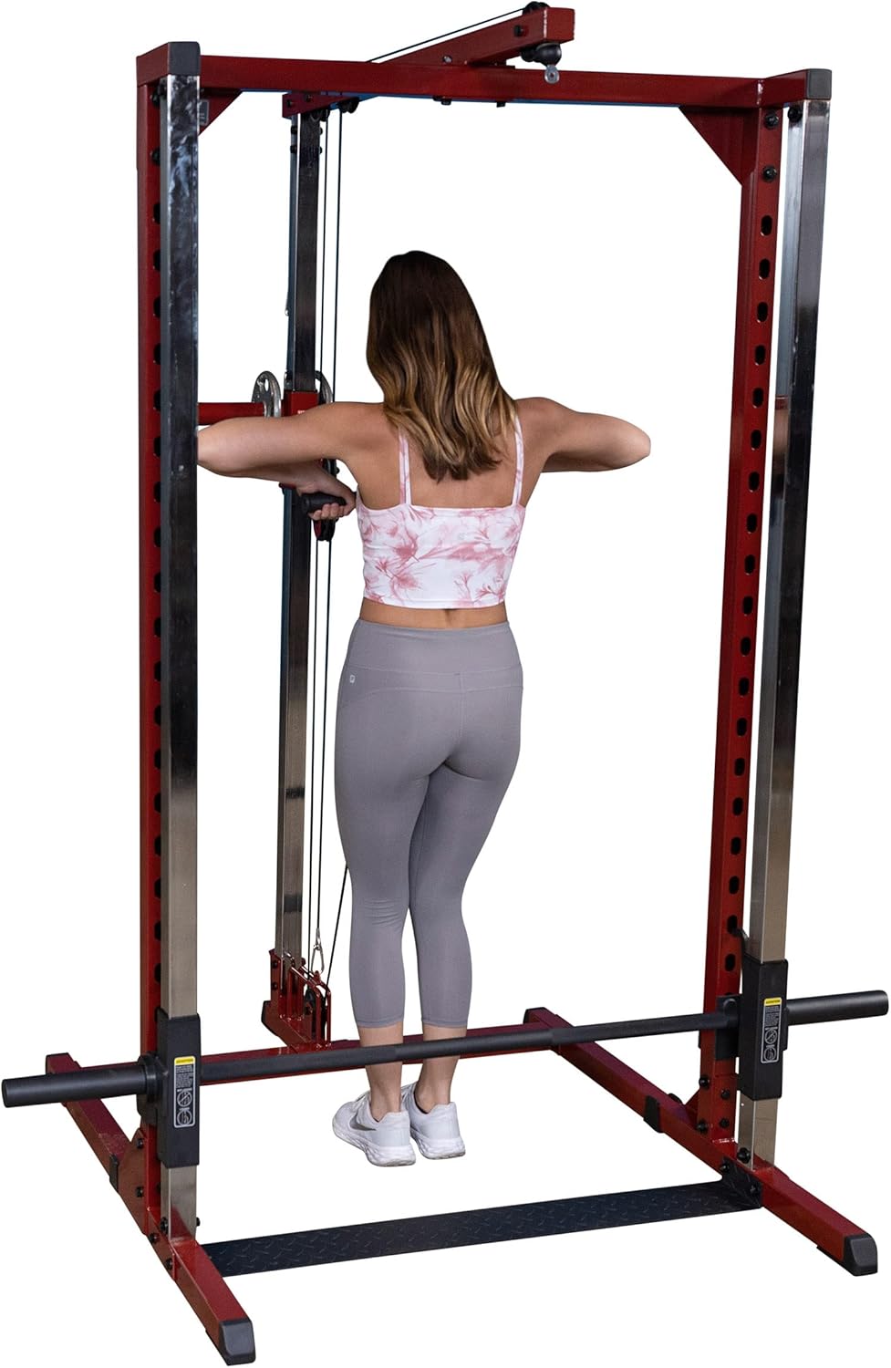 Body-Solid (BFLA250) Power Rack LAT Attachment - Transform Your Power Cage (BFSM250) into a Home Gym with High and Low Pulley System for LAT Pulldowns, Rows, Biceps Curls, Shrugs