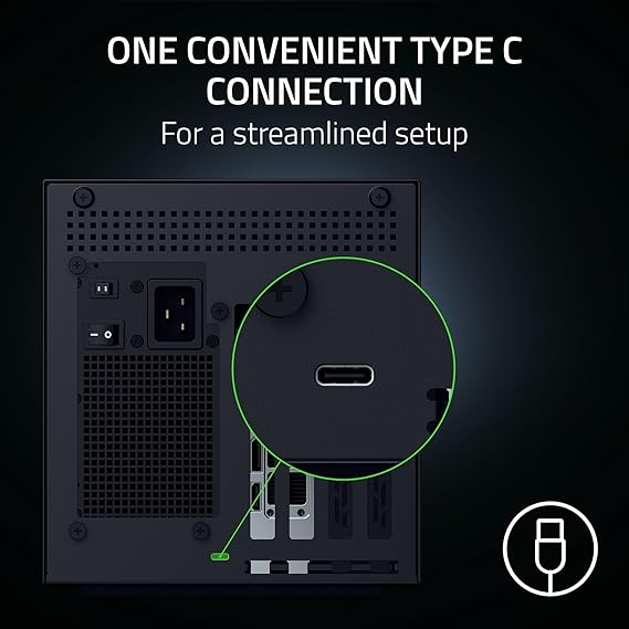Razer Core X V2 External Graphics Enclosure (eGPU): Compatible with Windows 11 Thunderbolt 4/5 and USB 4 Laptops & Devices - 4 Slot Wide NVIDIA/AMD Graphics Cards PCIe 4.0 Support - 140W PD via USB C