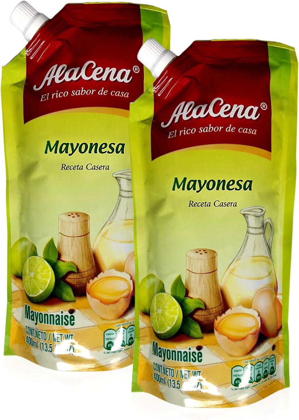 ALACENA Mayonesa (Receta Casera) Doy Pack 400 ml. (2 Pack)