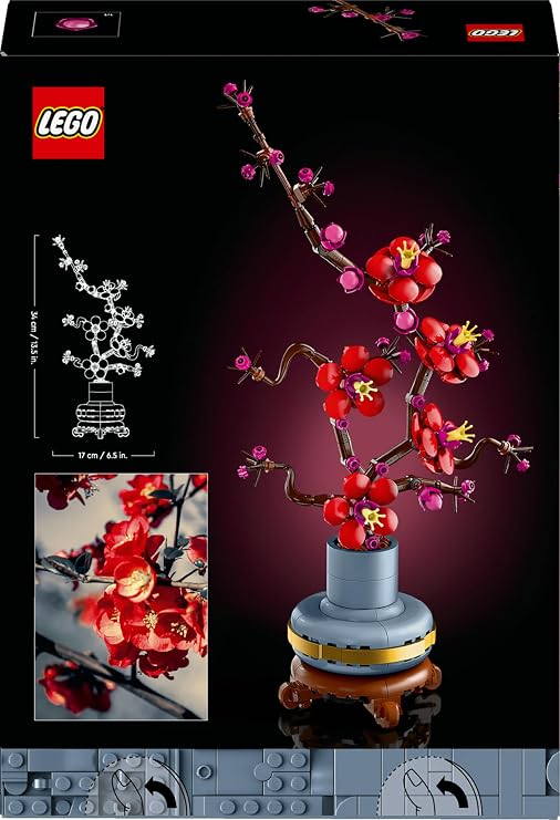 LEGO Botanicals Erik Çiçeği 10369 – Yetişkinler için Altın Şeritli ve Ahşap Görünümlü Pastel Mavi Saksı İçeren Dekoratif Yapay Çiçek Modeli Yapım Seti, Sevgililer Günü Hediyesi Fikri (327 Parça)