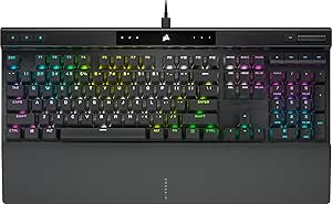 Corsair K70 PRO RGB Optical-Mechanical Gaming Keyboard - OPX Linear Switches, PBT Double-Shot Keycaps, 8,000Hz Hyper-Polling, Magnetic Soft-Touch Palm Rest - NA Layout, QWERTY - Black