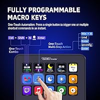 Vista 2 de VSDINSIDE Macro Keypad, Stream Controller Deck Gaming Streaming Shortcut Keyboard, 18 Programmable Keys Customizable Visual AI Pad USB Soundboard