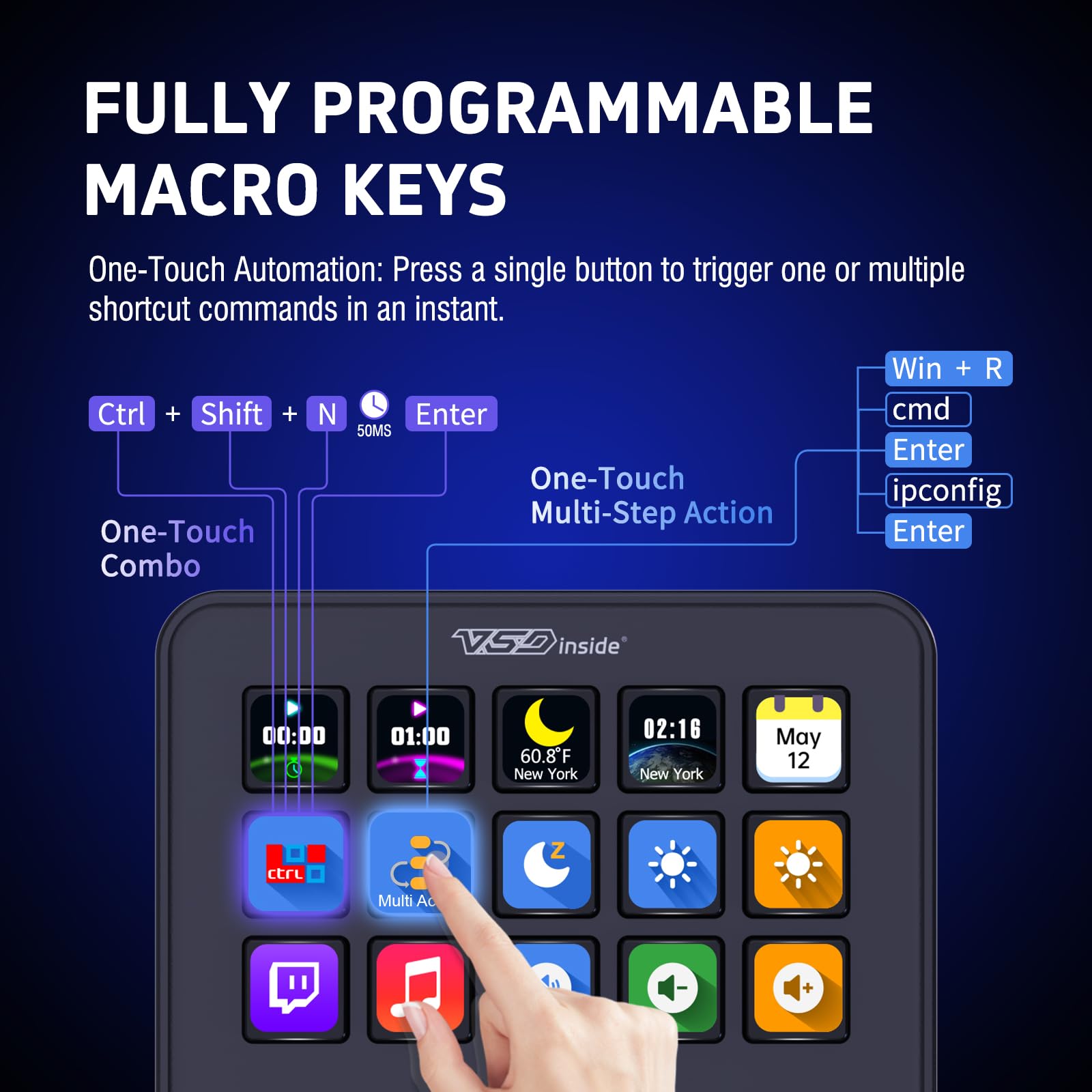 VSD inside コントロールパネル Amazon | VSDINSIDE マクロキーパッド、ストリームコントローラー