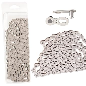 Bike Chain 11 Speed Carbon Steel Ultralight 116-Links 1/2" x 11/128" High Strength Bicycle Road Mountain Racing Cycling for Shimano Sram System and KMC with Quick Link