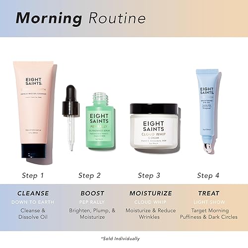 Miniatura 4 de Eight Saints Skincare Cloud Whip Crema hidratante facial con vitamina C, crema facial natural y orgánica para mujeres, crema antienvejecimiento