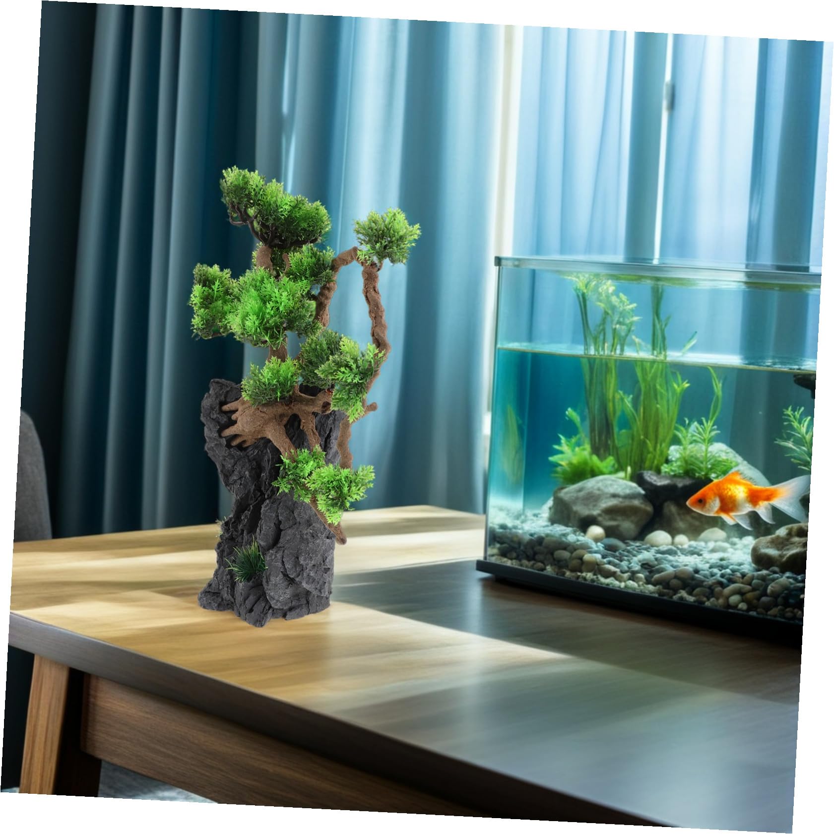 Artibetter Künstlicher Aquariumbaum Lebensecht Hohe Pflanze Farbbeständig Sicher für Fische Aquarien Dekoration Terrarien Landschaft