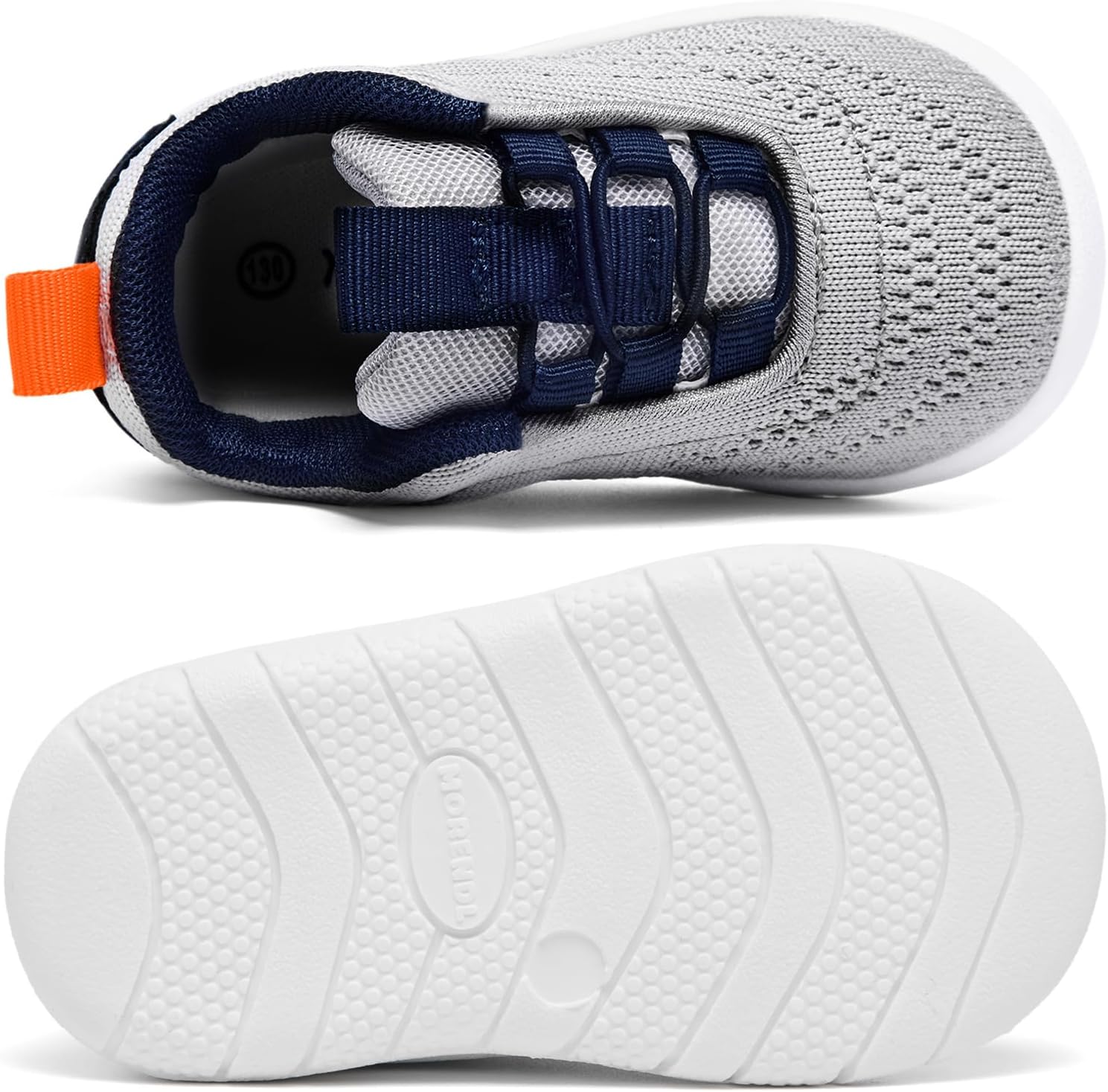 MORENDL Toddler Slip On Sneakers Baby Walking Shoes Non-Slip Breathable Unisex Pink Mesh Lace-Up Athletic Sneakers Infant Running Shoes - Image 4