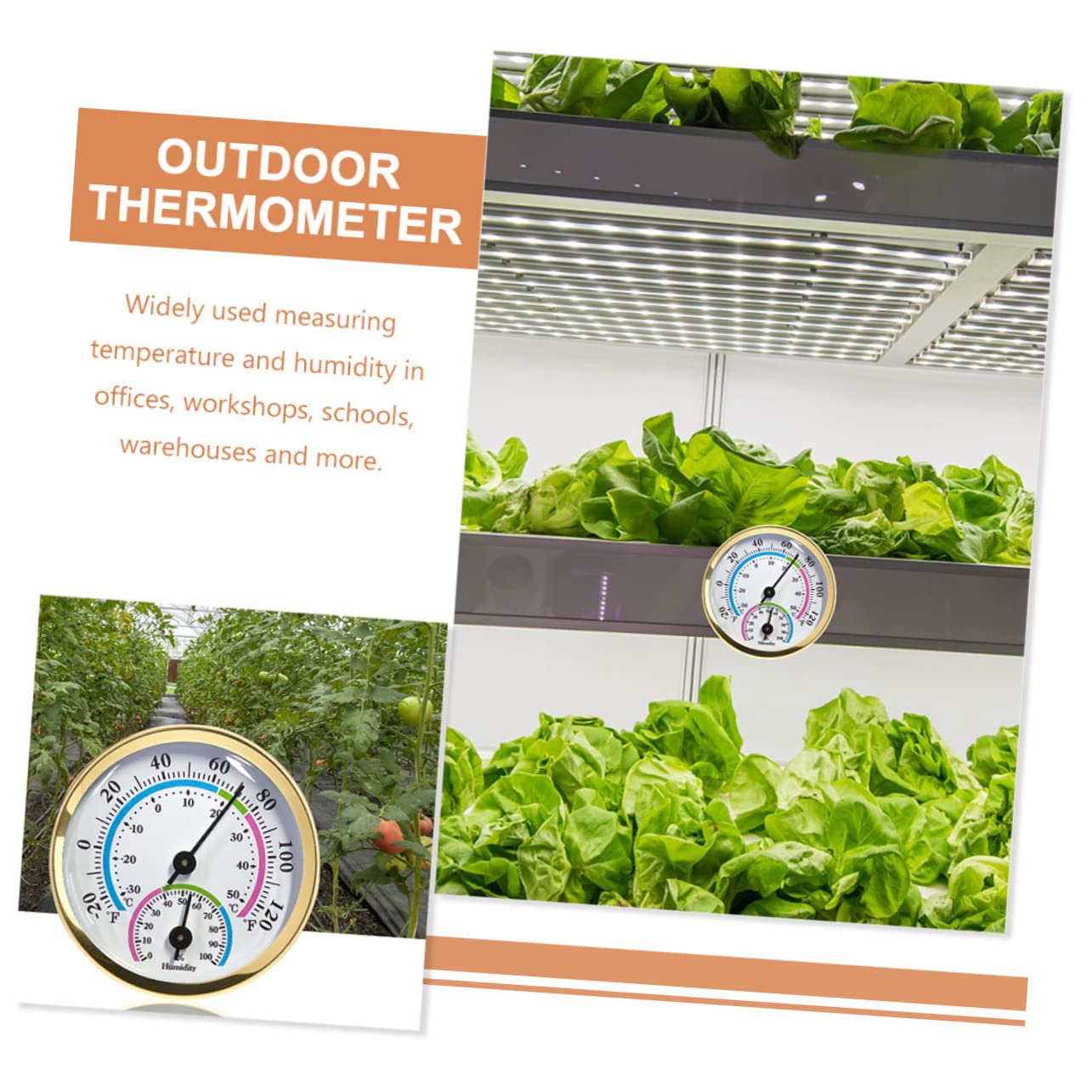 Happyyami 5piezas Termómetro Higrometro Digital Para Medición De Temperatura y Humedad Interiores y Exteriores Para Oficina Sauna y Jardín Sin Batería