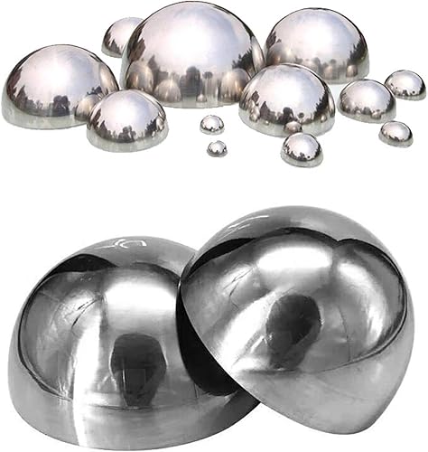 6 bolas de hemisferio hueco, media bola para decoración al aire libre, centro comercial, decoración de pared (plata)