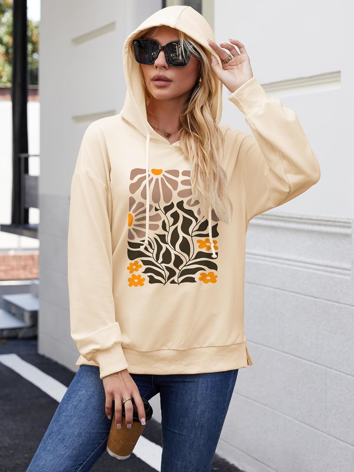 Chulianyouhuo Womens Graphic Hoodies Long Sleeve Pullover Drawstring Hooded Sweatshirt Casual Loose fit Tunic Tops 2025 - Image 2