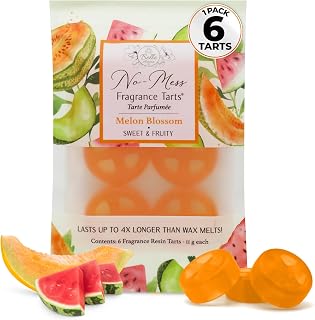 Belle Aroma No-Mess Fragrance Tarts - (6 Mini Scented 1 Pack) Wax Melt Alternative - Moderate Fragrance Tart for Wax Warmer - Long Lasting Scent Multipacks (Melon Blossom)