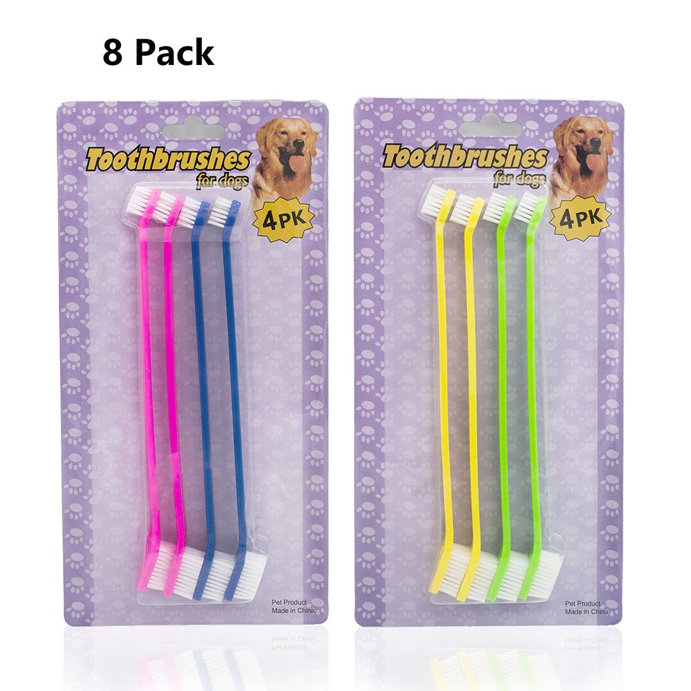 Toothbrushes for Pets-Soft Bristle for Better Dental Care and Long Handle for Easy Brushing (8 pack)