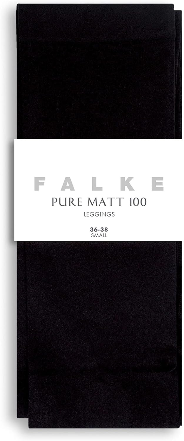 FALKE Women's Pure Matt Footless Tights, Opaque 100 Denier, Stockings for Women, Black (Black 3009), L, 1 Pair