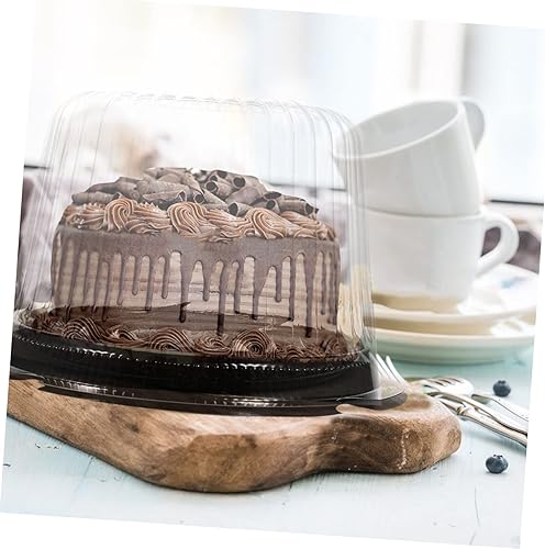 Miniatura 9 de Didiseaon 10 piezas caja de pastel contenedor de galletas redondo soporte para pasteles recipiente transparente cubiertas de pastel plástico