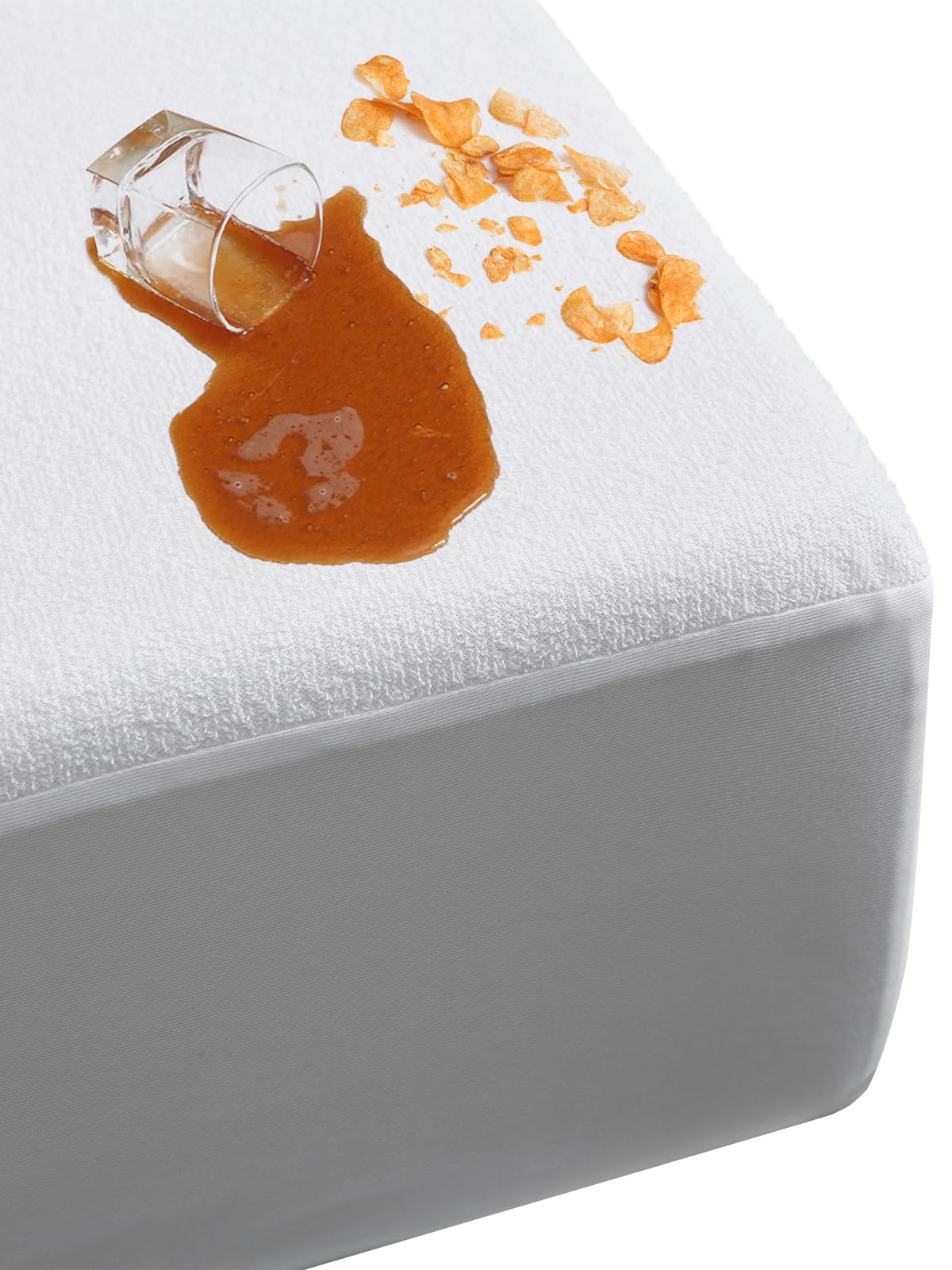 Protector de colchón impermeable lavable para cama, suave, transpirable, silencioso, para entrenamiento de orinal de 18 pulgadas de profundidad, tamaño individual XL