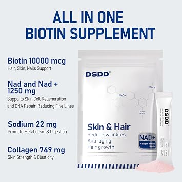 Biotin Supplements for Women & Men, Biotin Vitamins Supports Healthy Hair & Nails, Boosts Cellular Energy, Focus & Healthy Aging, 40 Days Supply
