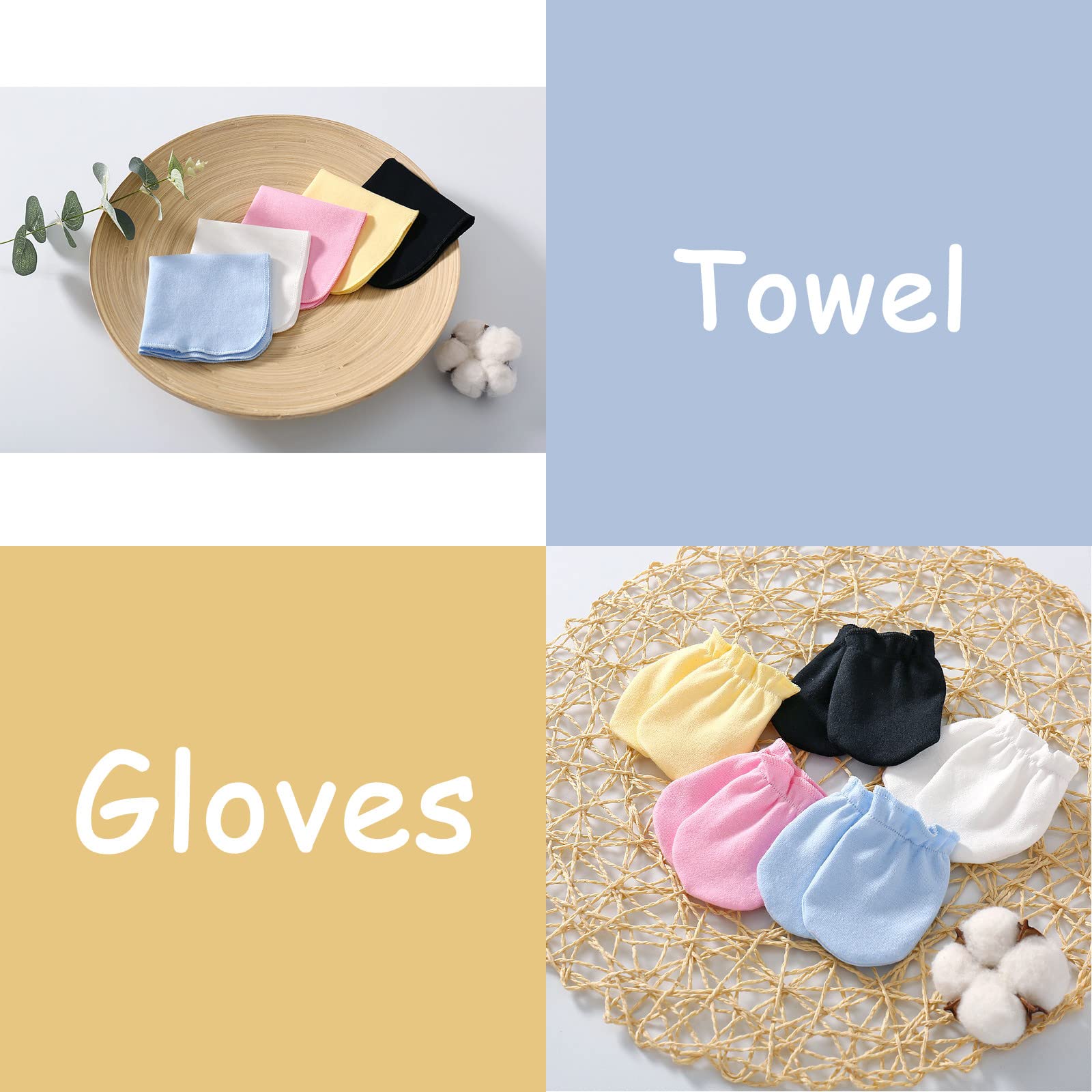 Juego de canastilla unisex de algodón para bebé, regalo para bebés, niños y niñas, conjunto de accesorios esenciales para recién nacidos de 0 a 12 meses