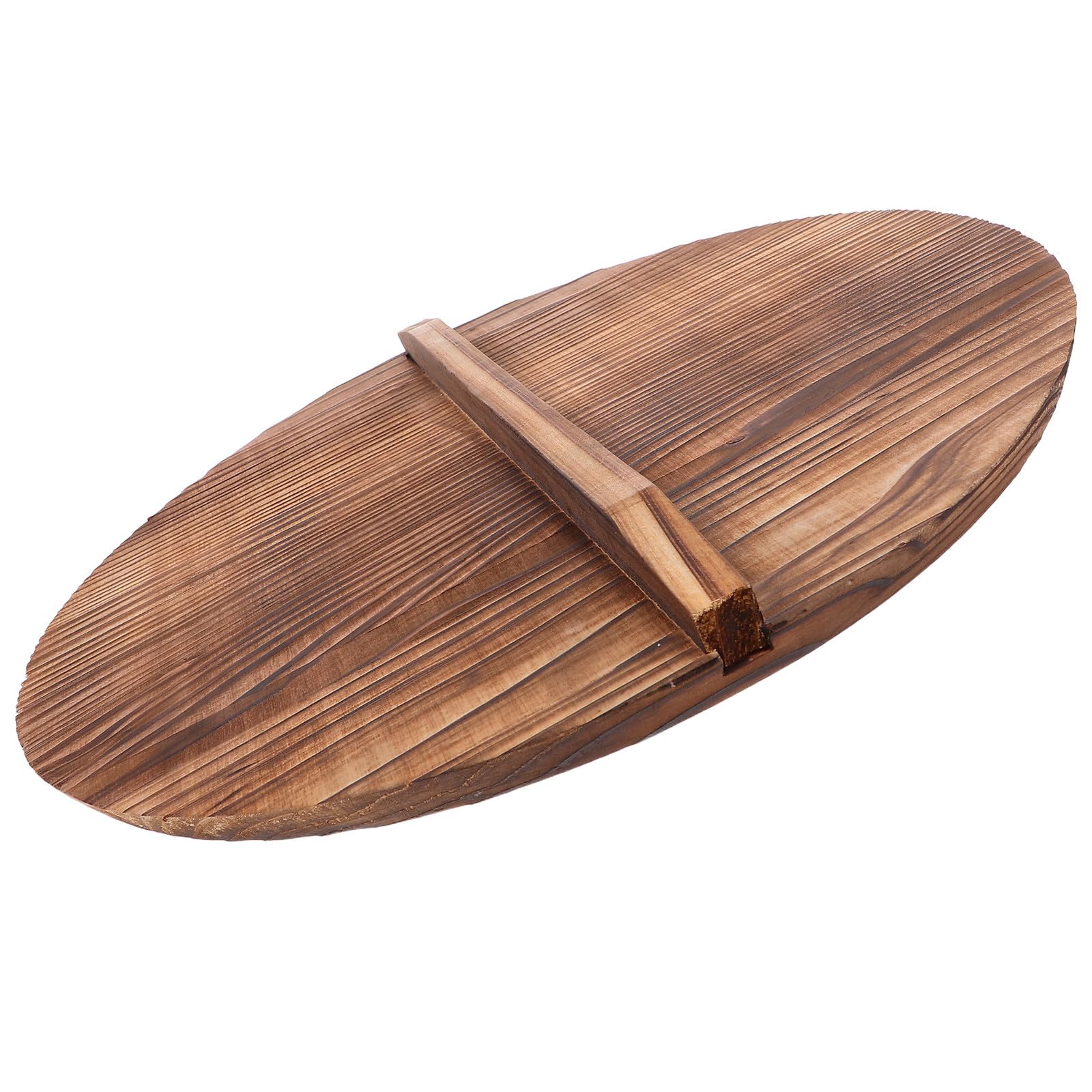 Couvercle de casserole en bois haut de gamme CRAFTHROU, finition marron rétro pour poêle