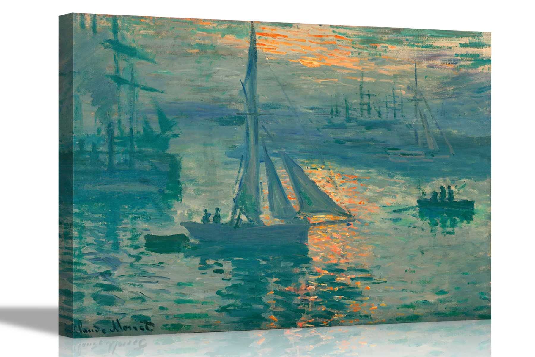 Artley Prints Sunrise At Marineor By Claude Monet Canvas Prints Wall Decor Oil Painting Reproduction Home Office Wallart Pictures 86 X 61Cm (34 X 24 Inches)