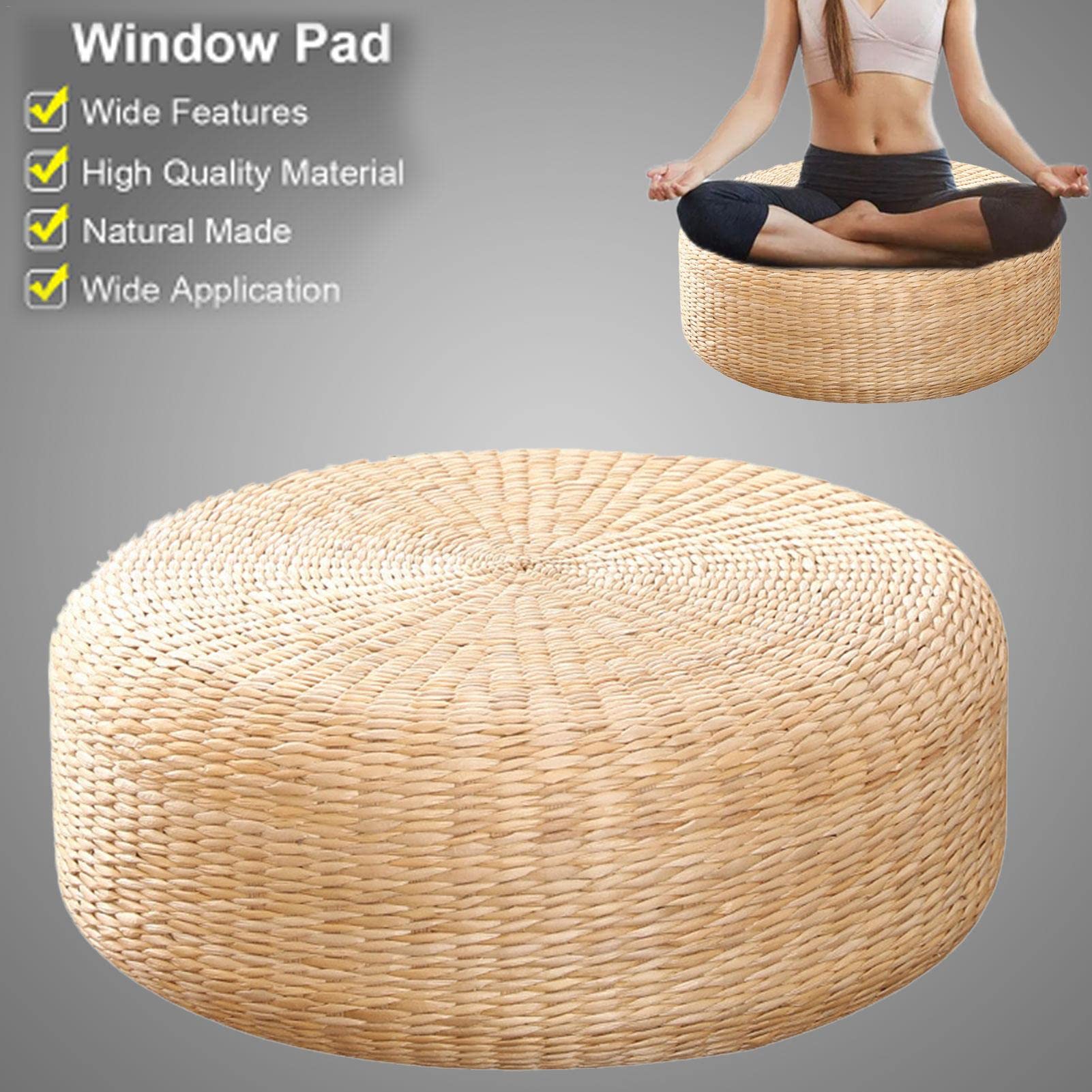 Pouf Cuscino Rotondo in Lino Futon in Stile Giapponese Cuscino del Sedile 45x15CM Cuscino