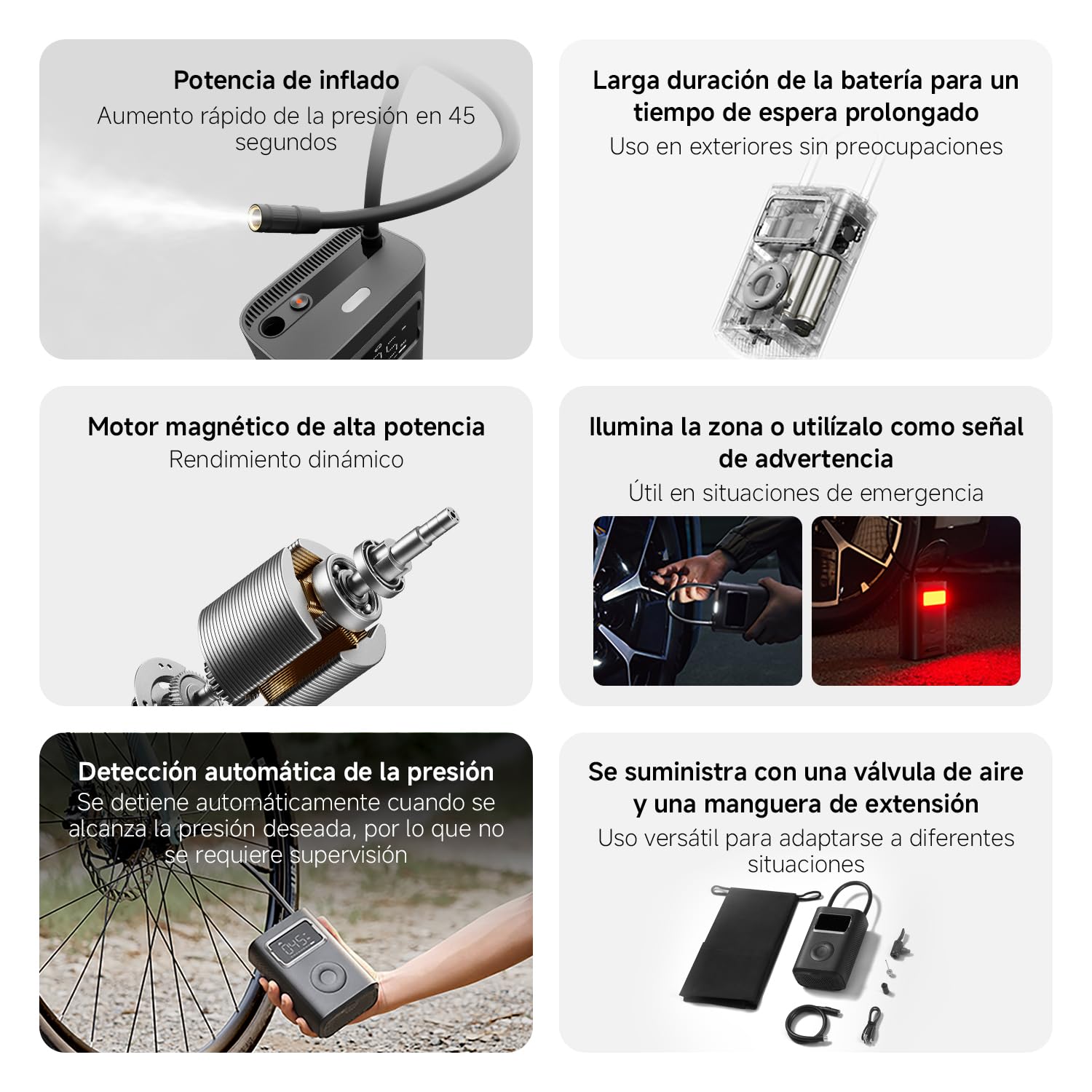 Xiaomi Portable Electric Air Compressor 2 Pro, Batería 2500 mAh, 5 Modos, 150 PSI, Apagado Automático, Pantalla Digital & Luz LED, USB‑C – Ideal para Coche, Bicicleta, Moto, Patinete & Balones