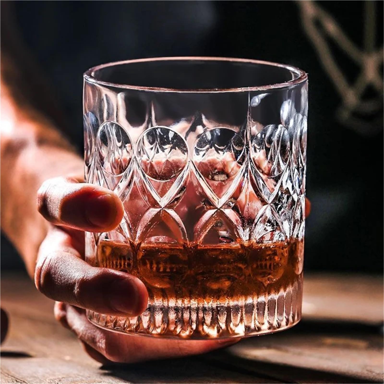 Kristallgläser Weingläser-Set, 360 ml, Trinkgeschirr, Glasbecher, Bar, klassisches Kristallglas, transparent, Bierbecher, Retro, einfarbig, Reliefbecher