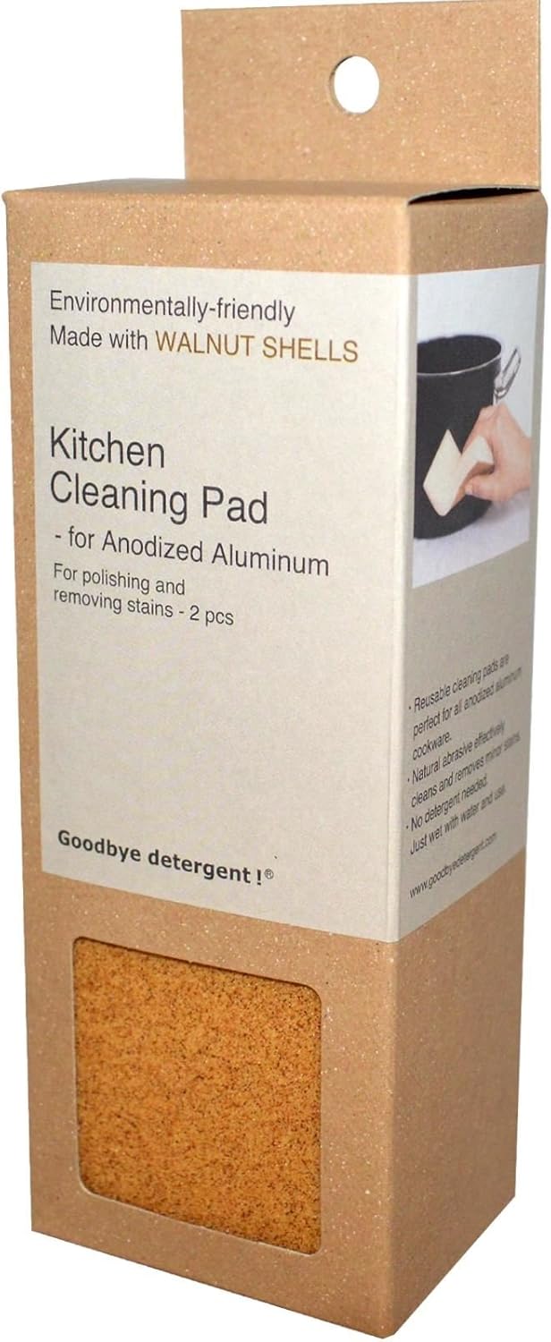 Goodbye Detergent Anodized Aluminum Kitchen Cleaning Pad, 2
