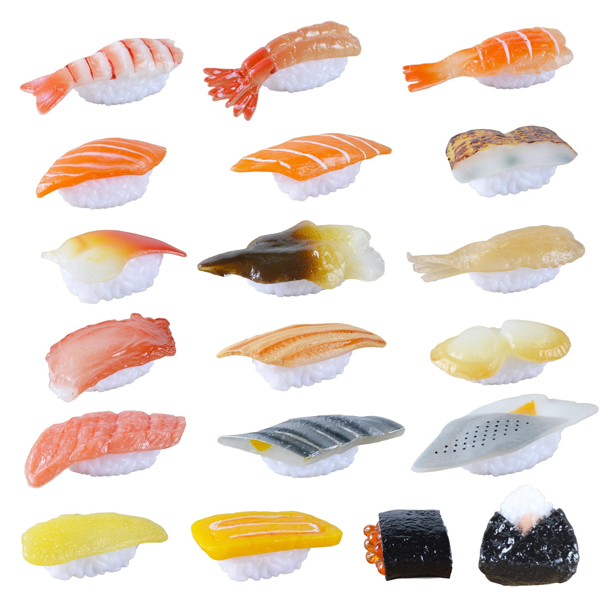 Food Sample Sushi Model Set of 19 PVC Realistic Display Toy Japanese Replica