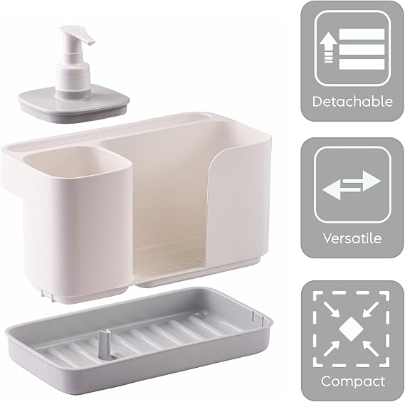 Snips Riordinello Sink Caddy 3 in 1 with 400 ml Dispenser, Made in Italy