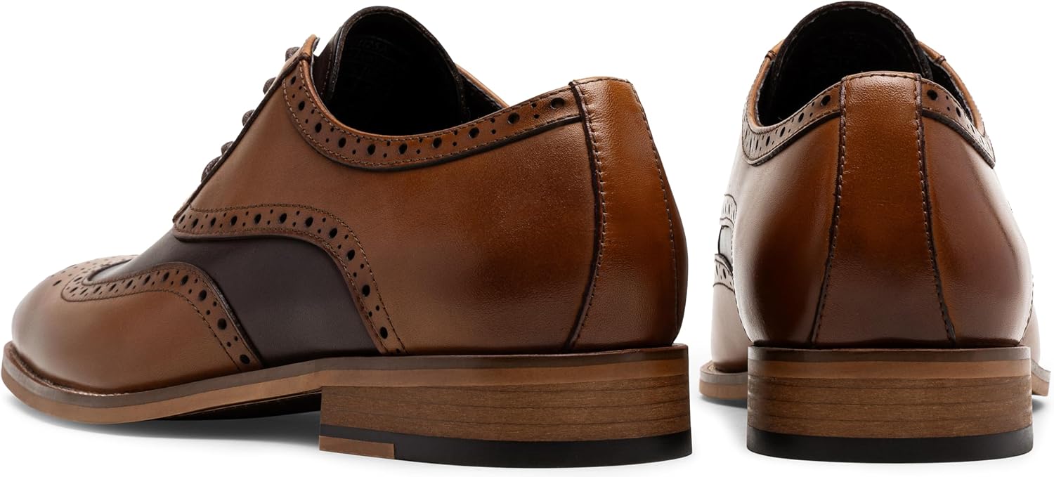 Jousen Mens Dress Shoes Leather Oxford Derby Shoe Formal Brogue Wingtip Dress Shoes for Men - Image 6