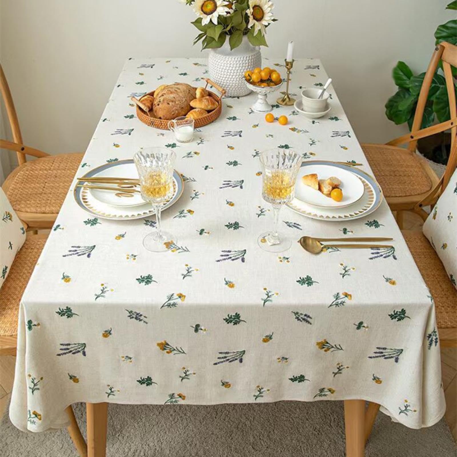 Nappe de luxe épaisse coton lin pour protéger et embellir votre table de cuisine