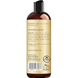 Handcraft Blends Sweet Almond Oil - 8 Fl Oz - 100% Pure and Natural - Premium Grade Carrier Oil for Skin and Hair - Hair and Body - Massage - Hexane-Free