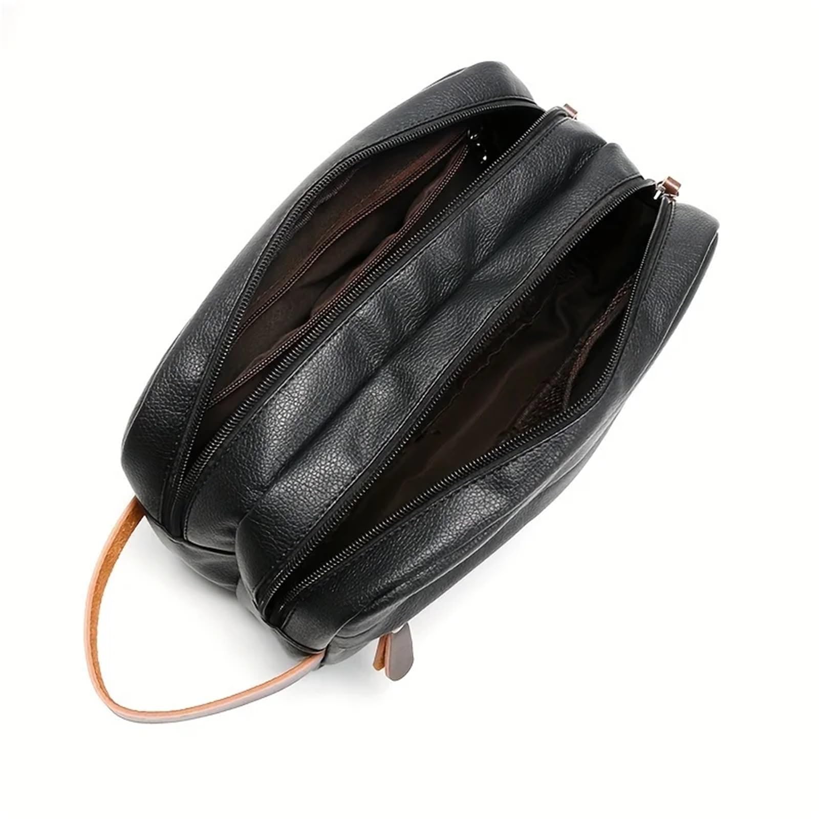 Neceser Bolso Retro for Hombres, Bolsa de Almacenamiento de artículos de tocador de Viaje portátil, Bolso de Mano Informal Impermeable con Doble Cremallera para Hombre