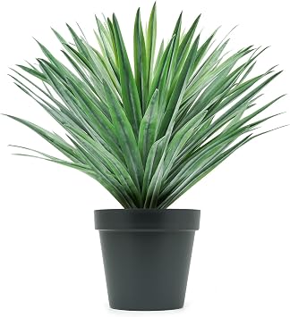 Velener Artificial Agave Plant in Black Pot with Real Stone Pebbles, Large Fake Agave Plant for Indoor and Outdoor-27 inches Tall, 126 Leaves