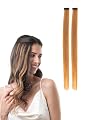 Hair Originals 100% Natural Human Hair Clip In Color Streaks (10 Inches, Pack of two, Golden Blonde)