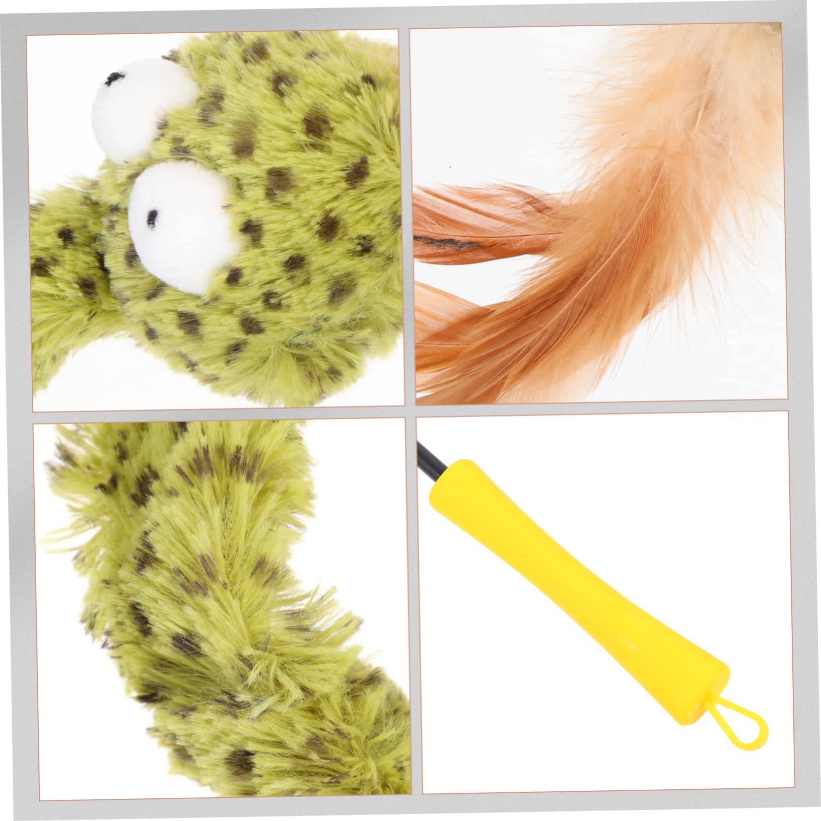 FRCOLOR 3stücke Interaktiver Katzenspielzeug-stab Mit Feder Snake Teasing Stick Für Indoor-Katzen Fördert Gesundheit Und Bewegung Leicht Und Tragbar Für Beschäftigung Von Haustieren