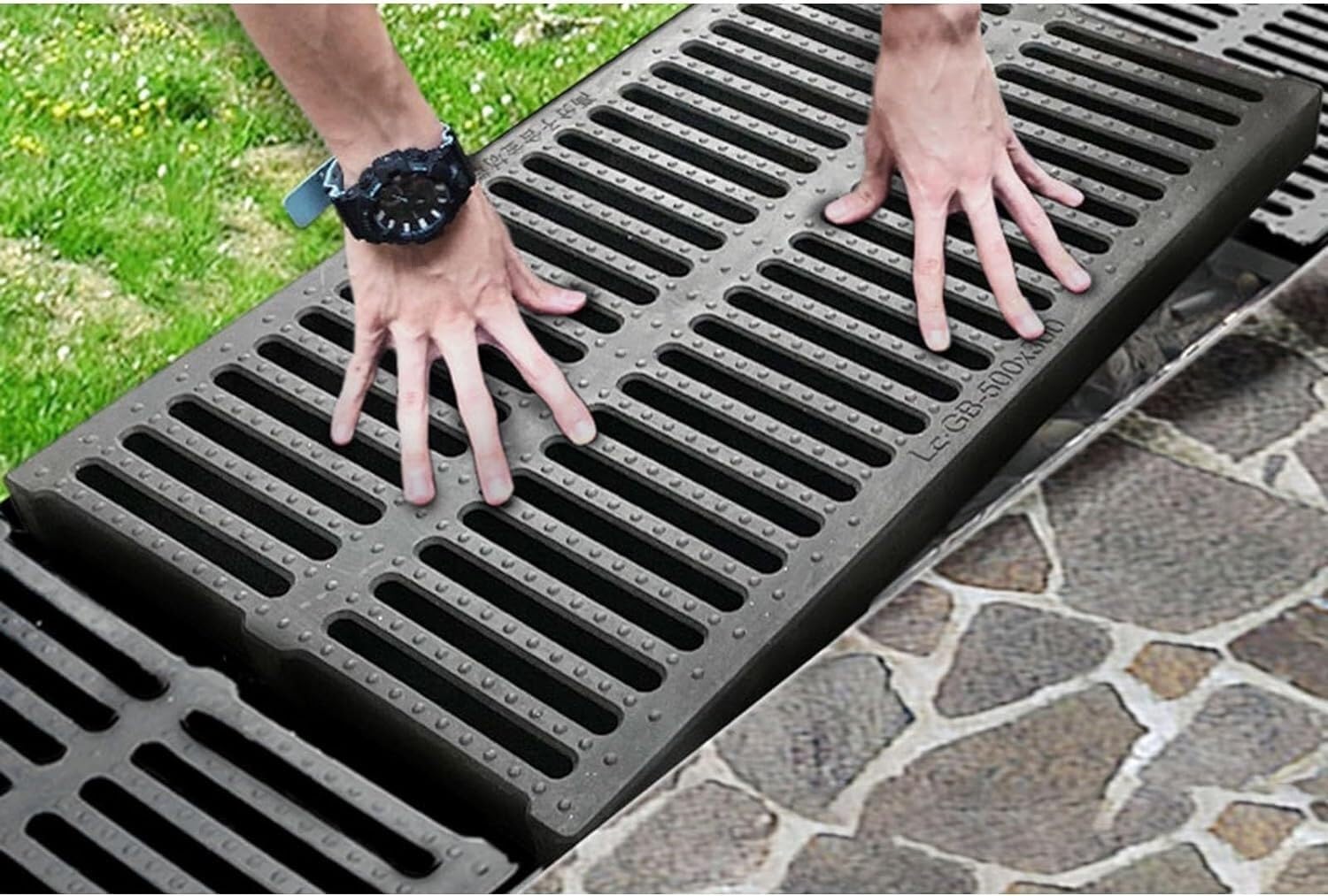 Coperture rettangolari di scarico per lavandini e lavelli da bagno, in plastica resistente, piastra di copertura e filtri (50 x 35 x 4 cm)