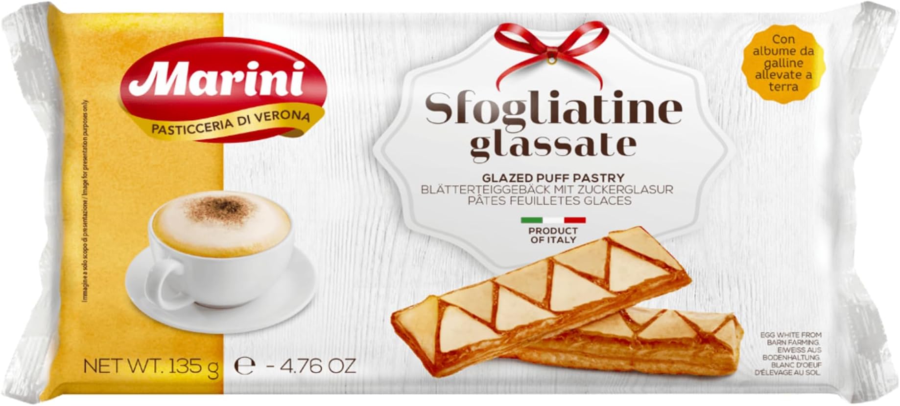 Marini Sfogliatine Glassate Puff Pastry Glazed Biscuits/Cookies - Biscottificio di Verona Italiani - Product of Italy