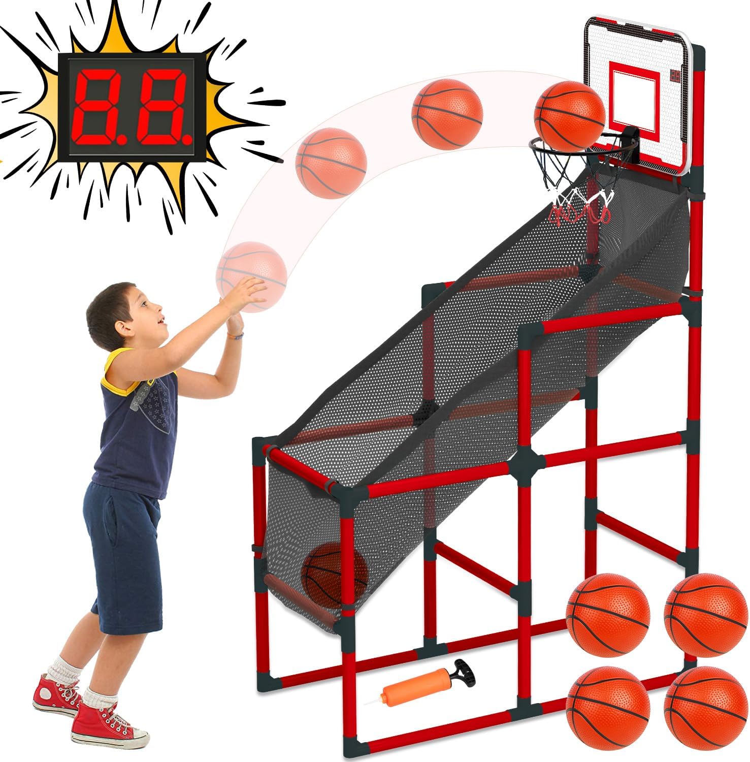 TOY Life LED Toddler Basketball Hoop Indoor, Kids Indoor