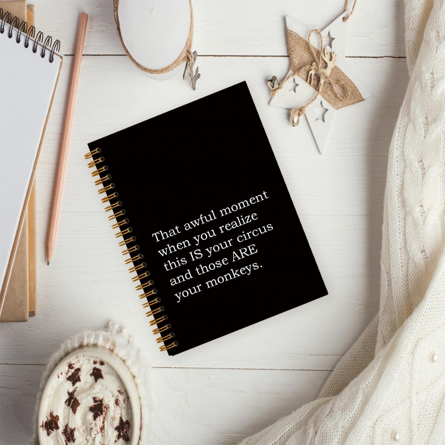 hold fizz Funny Office Gifts Notebook Journal, Gag Fun Gifts for Coworker Employee Colleague Boss Adults, This Is My Circus And These Are My Monkeys, Snarky Sarcastic Gift for Women Men, Spiral Notebook 5.5 x 8.3 - Image 2