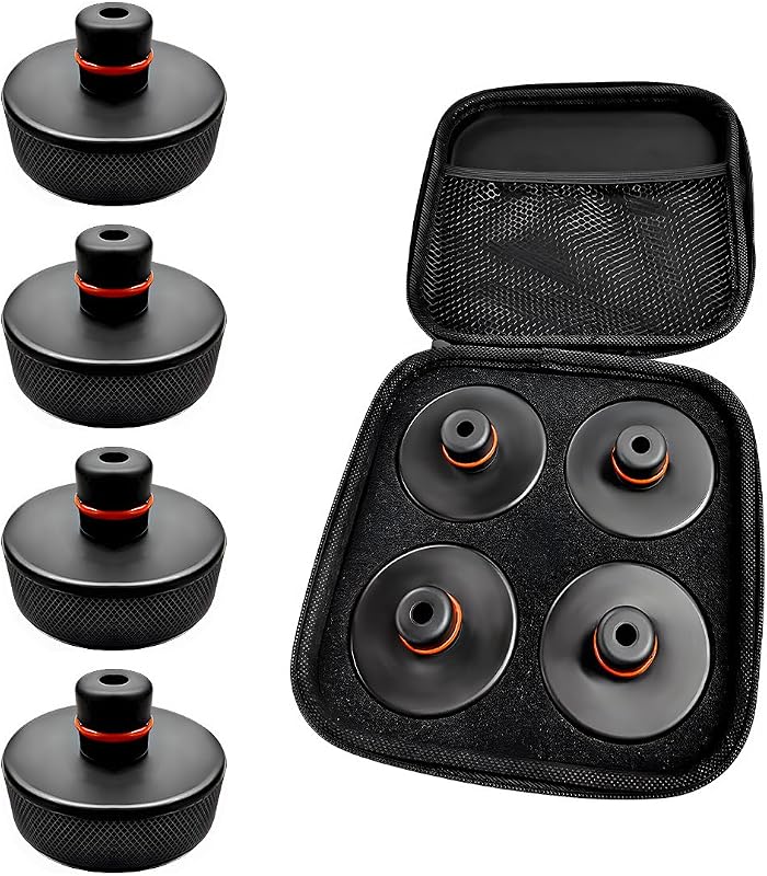 4 PCS Lifting Jack Pads Compatible for Model 3/Y/S/X, Upgraded Jack Stand Rubber Pads to Protect Battery and Chassis, Rubber Lift Jack Pucks with A Storage Case, Car Accessories