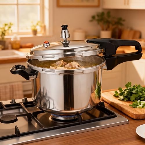 Miniatura 8 de DOITOOL Olla a presión de aluminio de 4.2 cuartos de galón, olla de cocción rápida, compatible con cocinas de inducción y estufas de gas, color