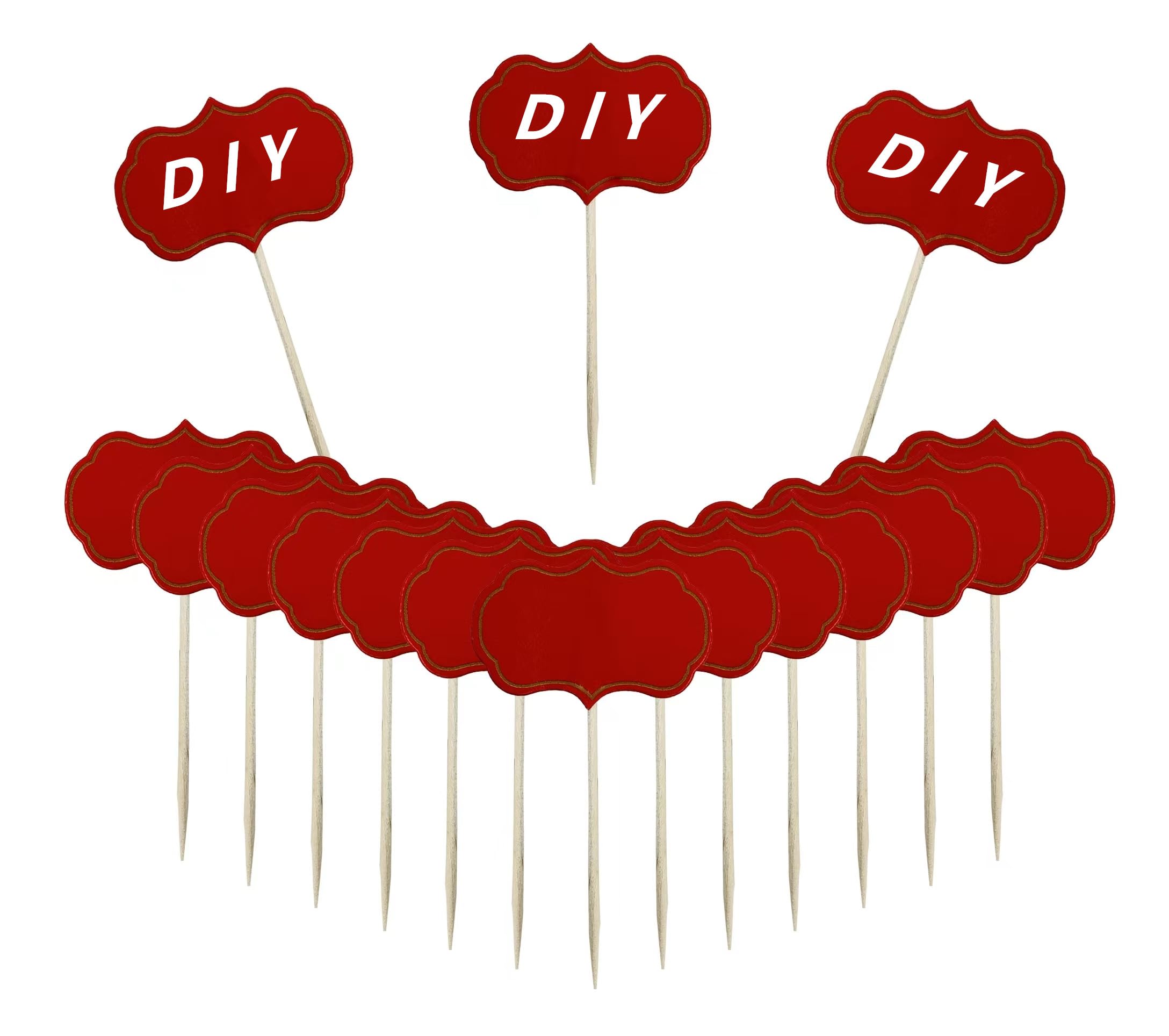 Solid Red Toothpick Flags, Writable Mini Toothpick Flags,Toothpicks Food Signs for Cheese, Party, Charcuterie Board, Cup cake Toppers Flag DIY Decoration（100 Pcs ）