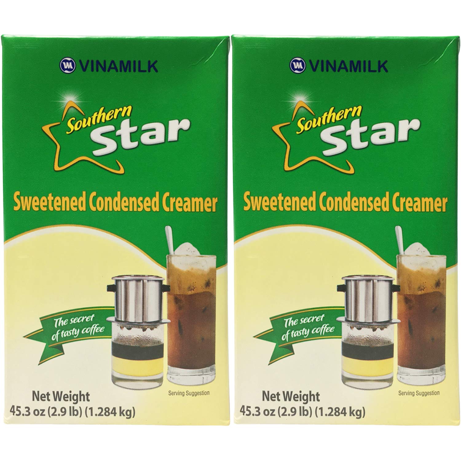 Southern Star Vinamilk Sweetened Condensed Creamer 45.3 oz Box (1284g) - Perfect for Vietnamese Coffee, Flan, Fruits - Makes Anything Delicious (2 Pack)