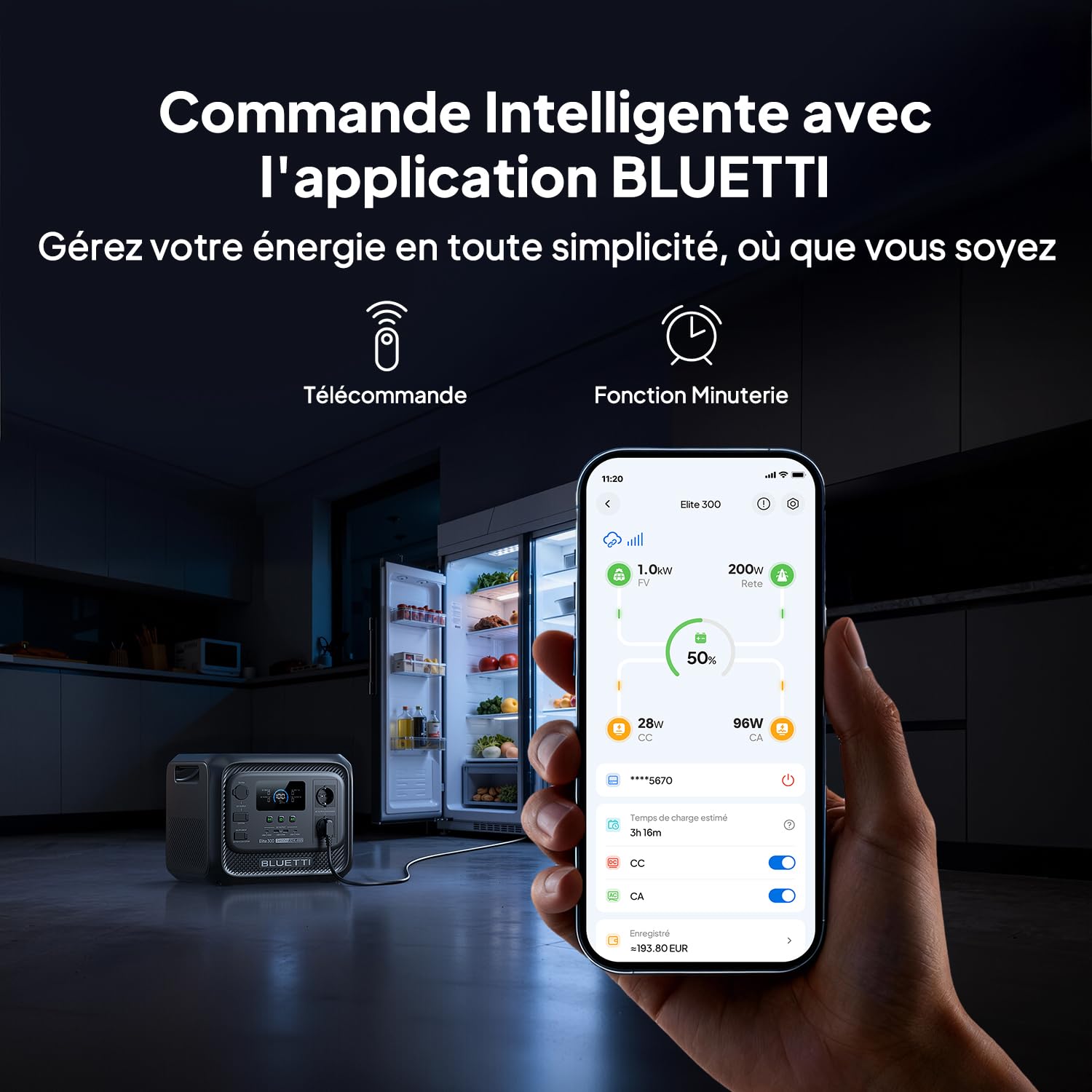 BLUETTI Elite 300 Générateur Électrique Portable (Nouveauté 2026), Batterie Nomade LiFePO4 3014,4Wh avec Prises CA 2400 W (Surge 4800 W), Compact pour Secours Domestique, Camping et Camping-Car