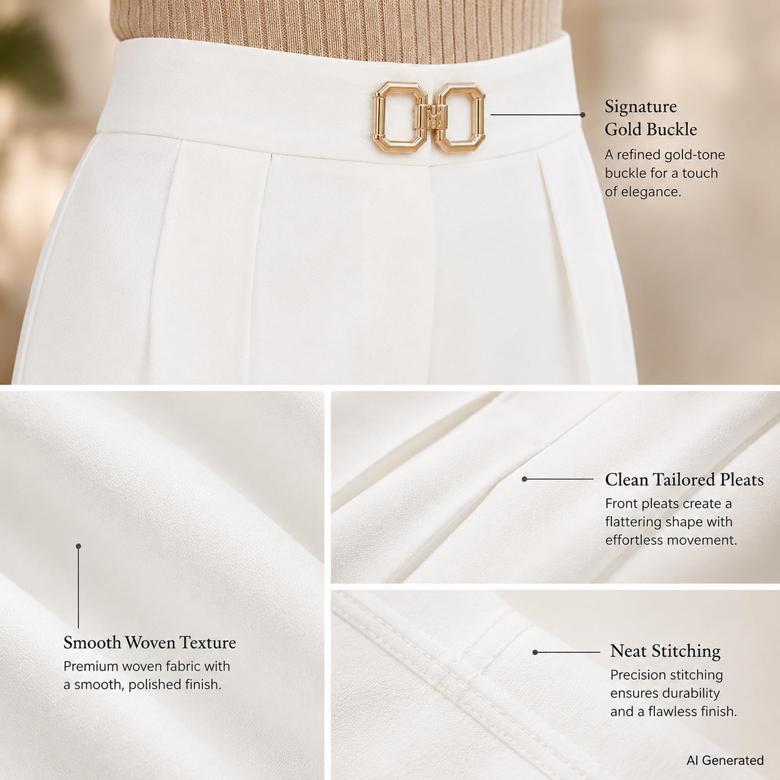 Damskie spodnie z szerokimi nogawkami z wysokim stanem czarne spodnie